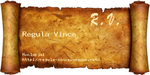 Regula Vince névjegykártya